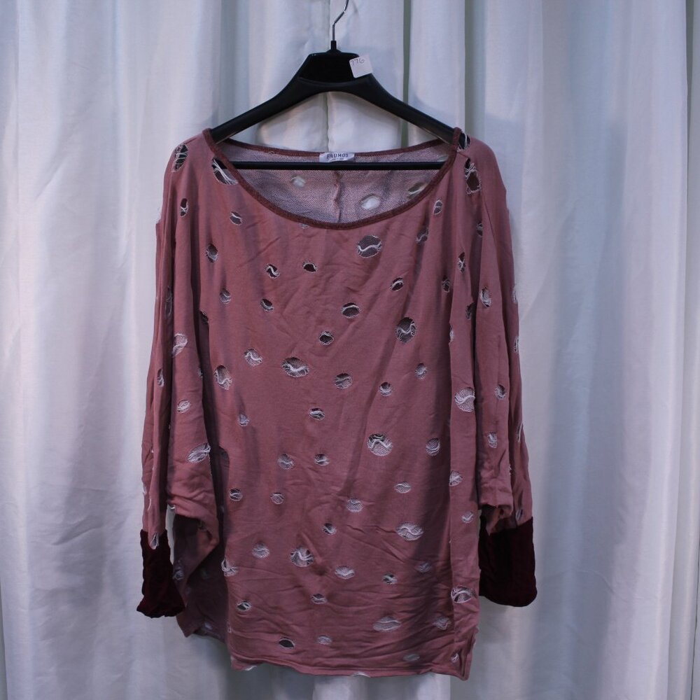 Elegant Mauve Distressed Blouse